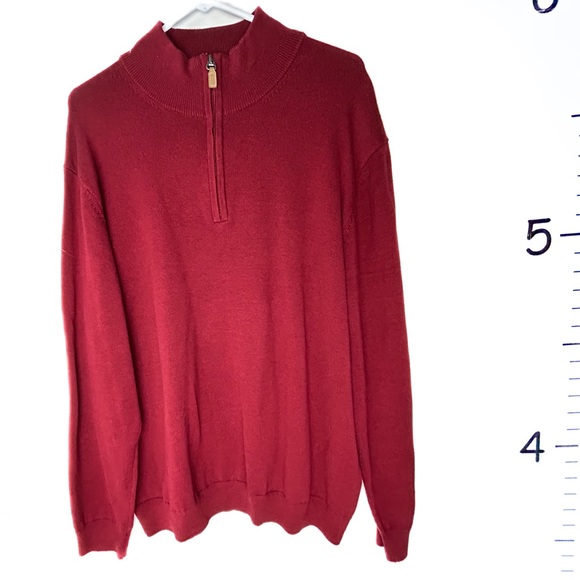 Roundtree & Yorke Red Maroon Polo Sweater Men's Large - Picture 1 of 9